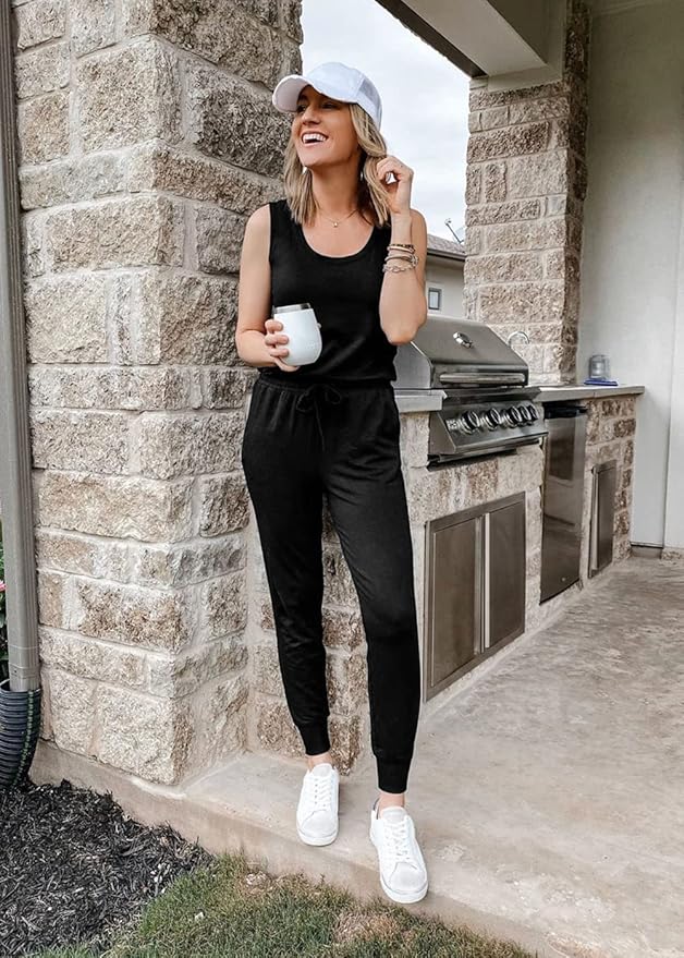 PRETTYGARDEN Women's Two Piece Outfit Sets Casual Summer Sleeveless Matching Lounge Wear Spring Travel Clothes Tracksuit