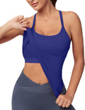 MathCat Workout Tank Tops for Women with Built in Bra, Sleeveless Gym Tops Seamless Racerback Athletic Yoga Shirts