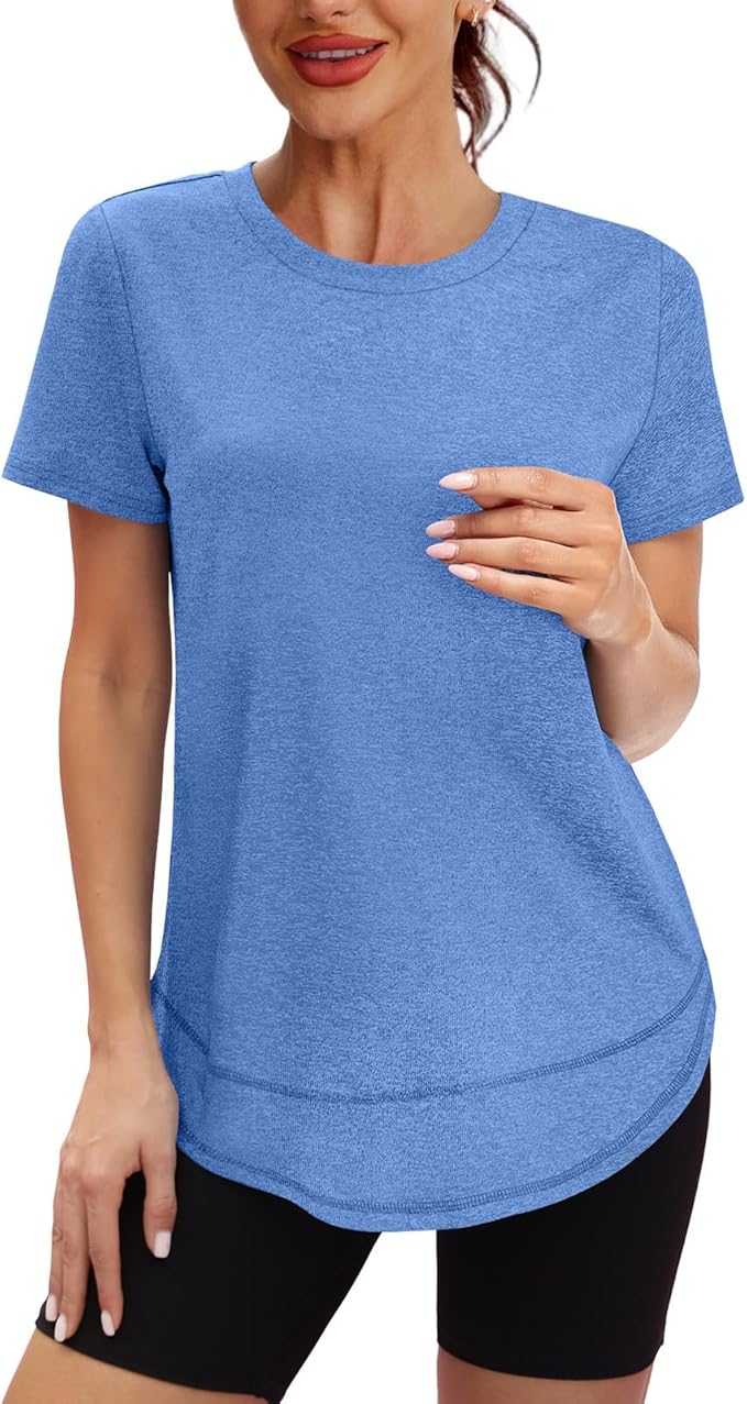 XIEERDUO Womens Workout Tops Short Sleeve Shirts Quick Dry Outfits for Hiking Running S-3XL
