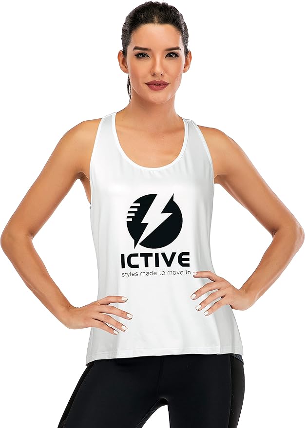 ICTIVE Womens Cross Backless Workout Tops for Women Racerback Tank Tops Open Back Running Muscle Tank Yoga Shirts