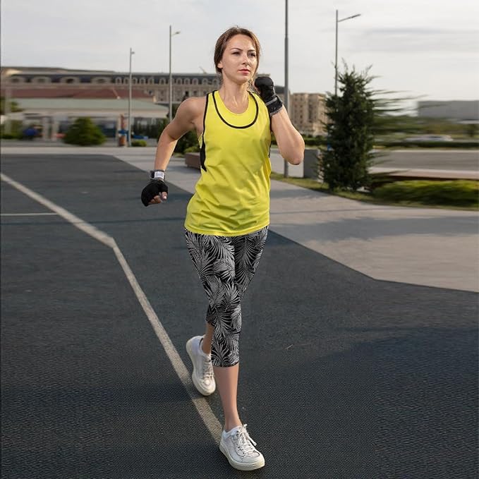 GAYHAY High Waisted Capri Leggings for Women - Soft Slim Yoga Pants for Running Cycling Workout