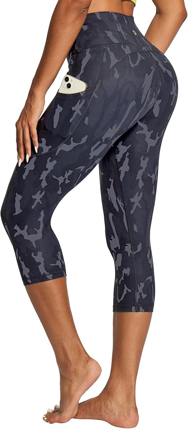 IUGA High Waisted Yoga Pants for Women with Pockets Capri Leggings for Women Workout Leggings for Women Yoga Capris