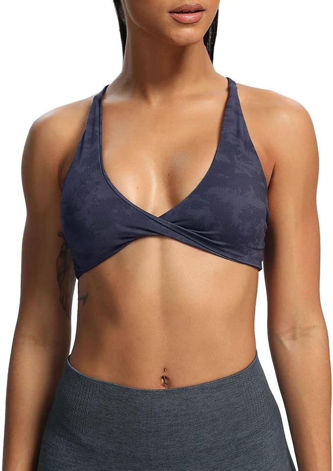 Aoxjox Women's Workout Sports Bras Fitness Metamorph Sienna Twist Bra Yoga Crop Tank