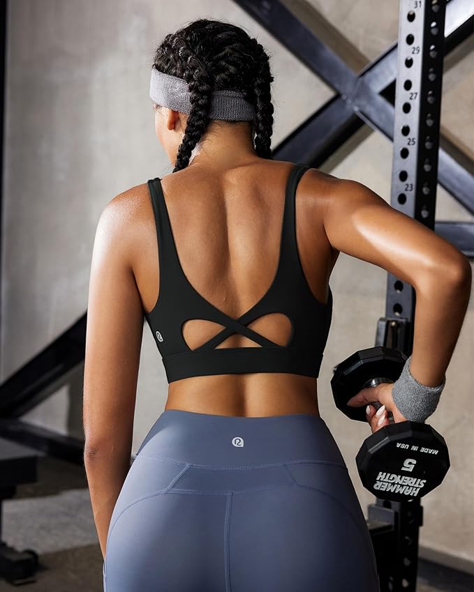 RUNNING GIRL Sports Bra for Women High Support, Molded Cup High Impact Sports Bras with Sewn in Pads Workout Running Bra