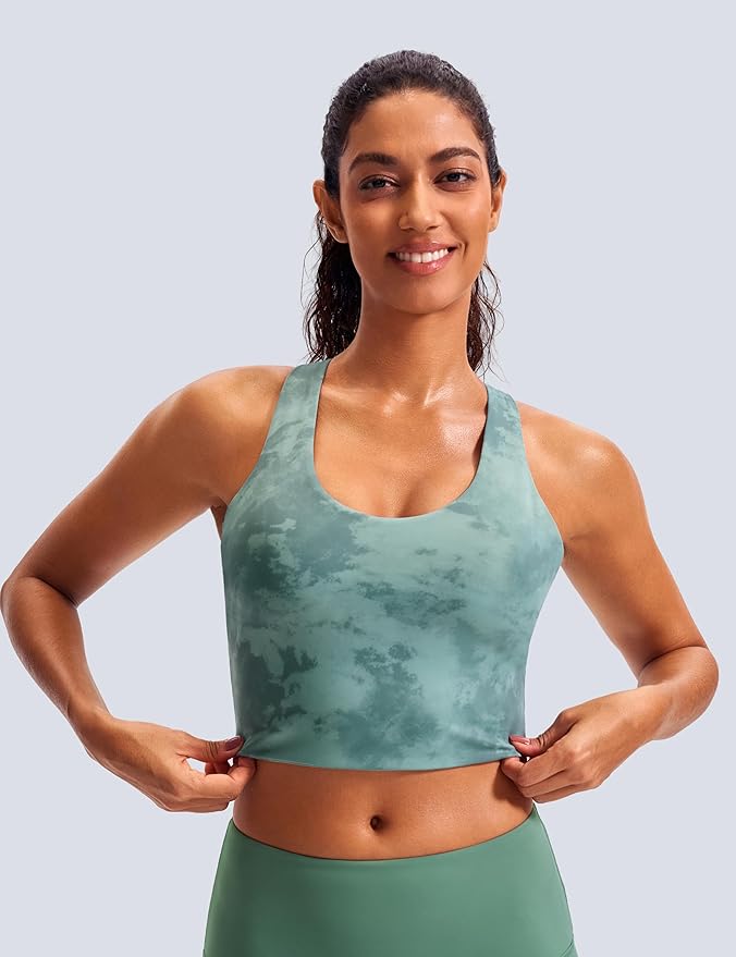 Sports Bras for Women Criss-Cross Back Padded Workout Tank Tops Medium Support Crop Tops for Women