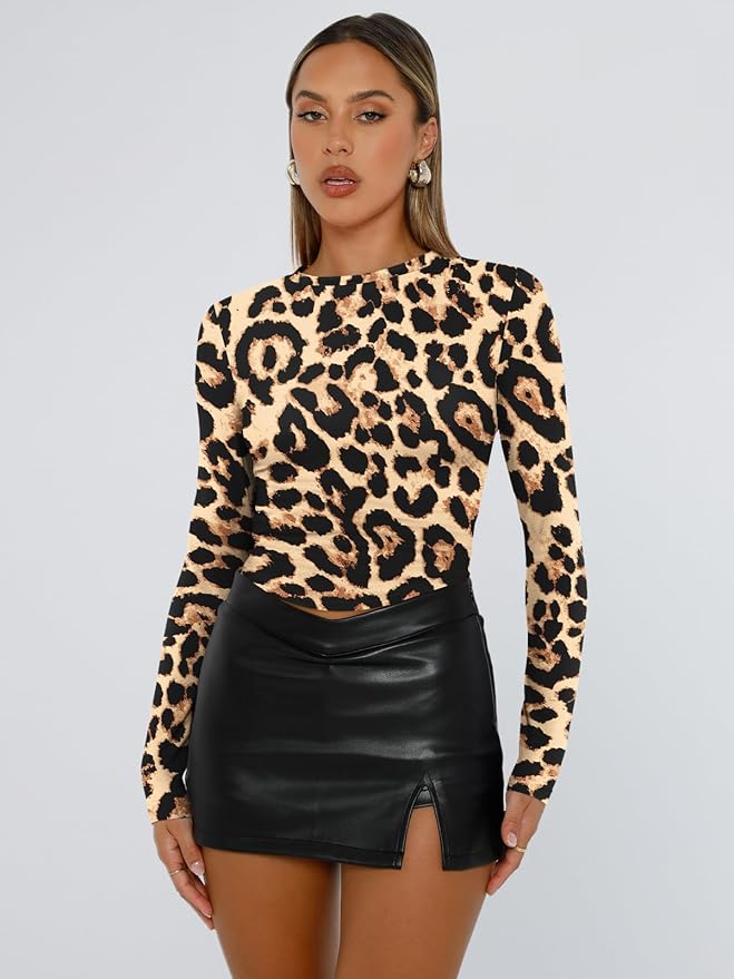 Trendy Queen Womens Long Sleeve T Shirts Fall Fashion 2026 Basic Crop Tops Going Out Outfits Y2k Clothes