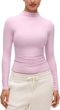 CRZ YOGA Softembrace Mock Neck Long Sleeve Shirts for Women - Casual Going Out Comfort Tops Soft Fitted Layer Underwear Tees