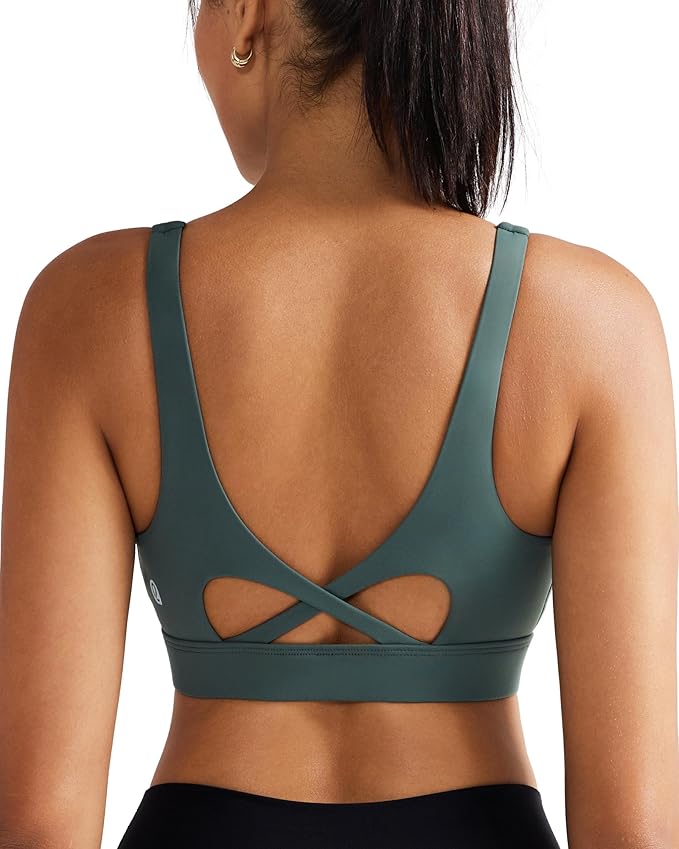 RUNNING GIRL Sports Bra for Women High Support, Molded Cup High Impact Sports Bras with Sewn in Pads Workout Running Bra