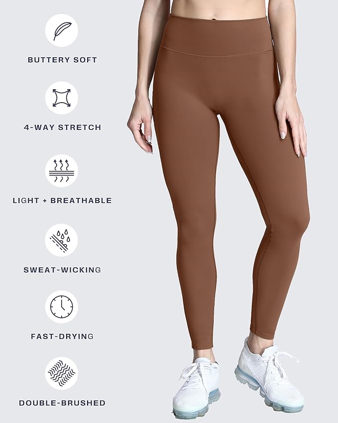 Aoxjox High Waisted Workout Leggings for Women Trinity Yoga Pants 26.5"