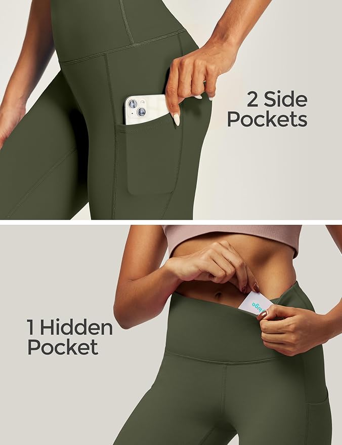 IUGA High Waist Yoga Pants with Pockets, Leggings for Women Tummy Control, Workout Leggings for Women 4 Way Stretch