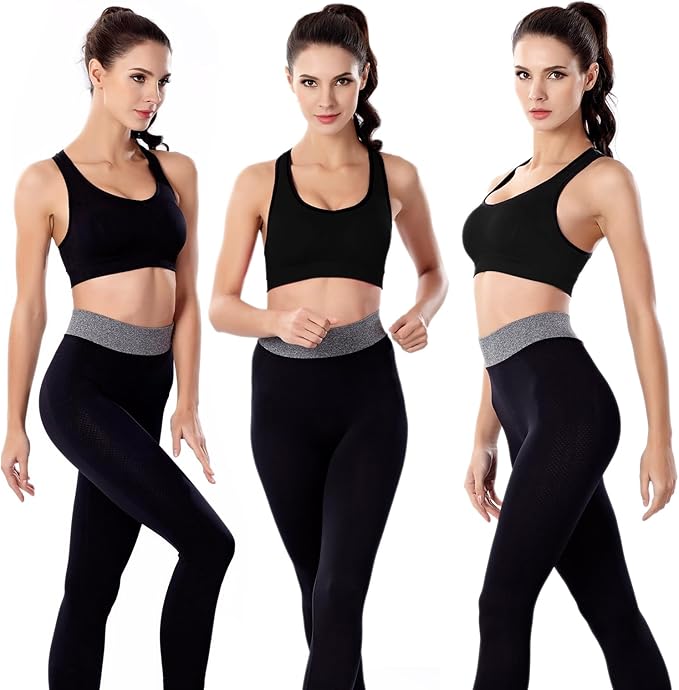 Double Couple Women Racerback Sports Bras for Women High Impact Workout Yoga Gym Fitness Bra