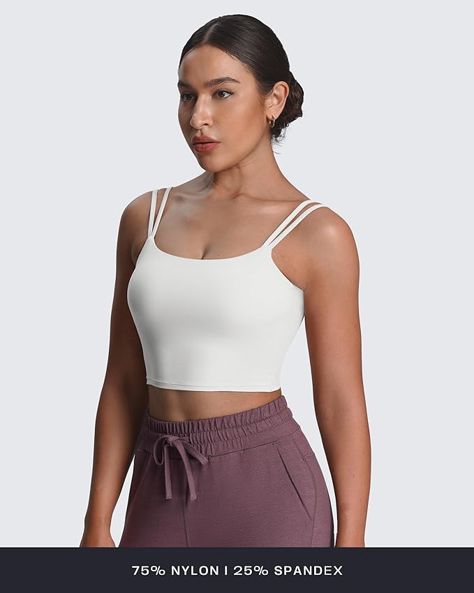 Aoxjox Women's Workout Sports Bras Fitness Yoga Crop Tank Metamorph Twist Back Cami
