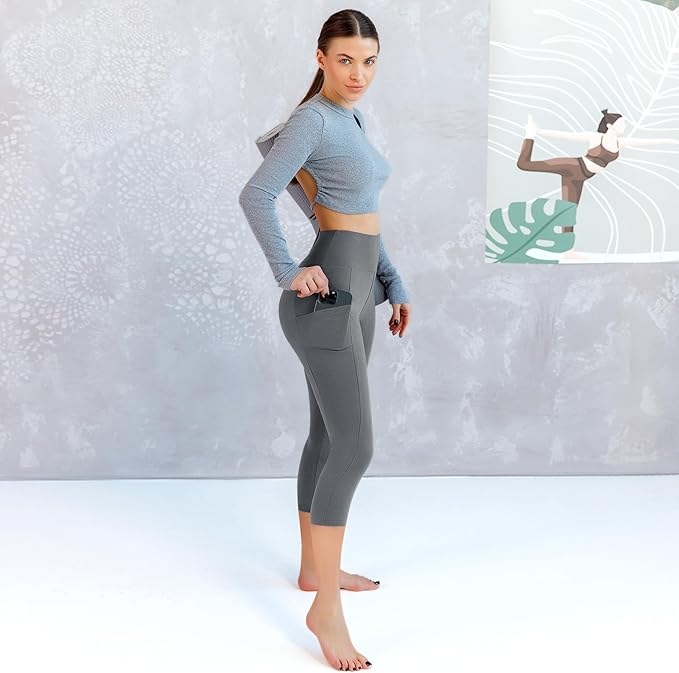 Walifrey Leggings with Pockets for Women, High Waisted Buttery Soft Womens Leggings for Gym Yoga Workout