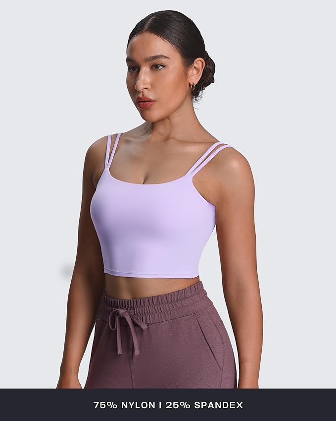 Aoxjox Women's Workout Sports Bras Fitness Yoga Crop Tank Metamorph Twist Back Cami