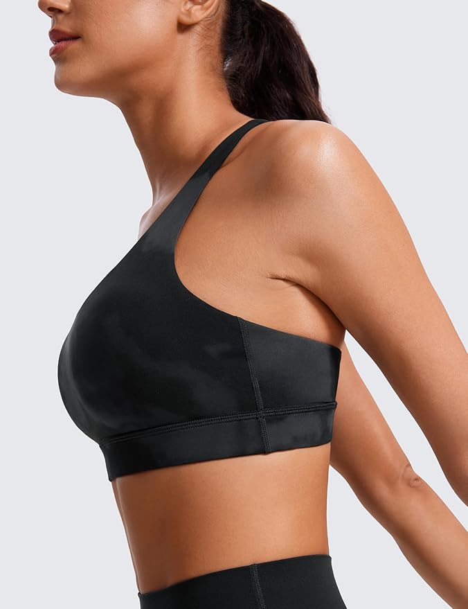 CRZ YOGA Naked Feeling Strappy Padded Sports Bras for Women - Fitness Workout Top Criss Cross Back Yoga Cami