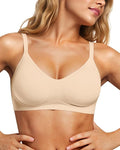 Vertvie Womens Seamless Jelly Bras No Underwire Comfort Push Up Bras Buttery Soft Wireless Bralette Full Coverage Sports Bra