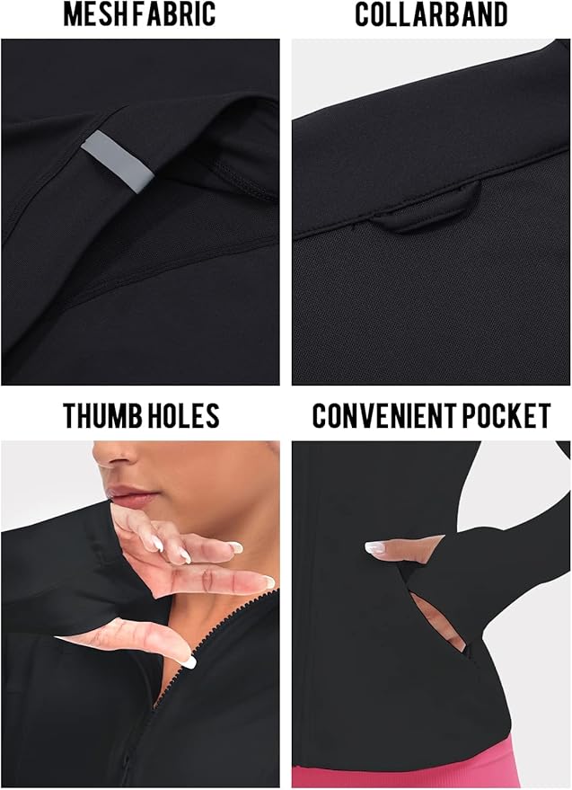 VUTRU Women's Workout Yoga Jacket Full Zip Running Athletic Track Jacket