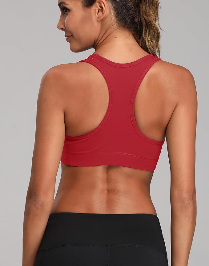 Oalka Women's Racerback Sports Fitness Support Workout Running Bras