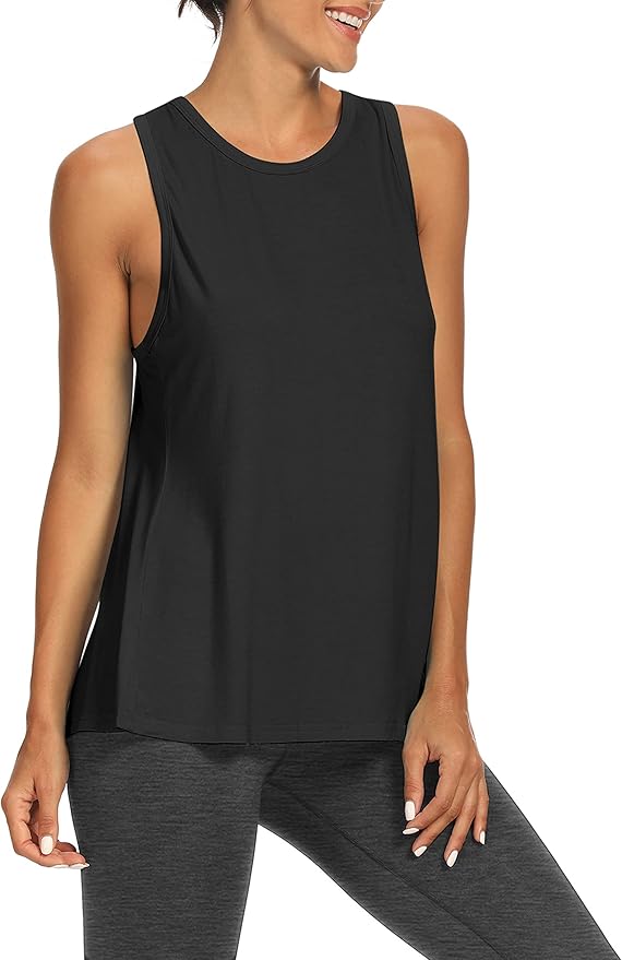 Bestisun Workout Tank Tops Open Back Yoga Exercise Shirts Tie Back Athletic Clothes for Women