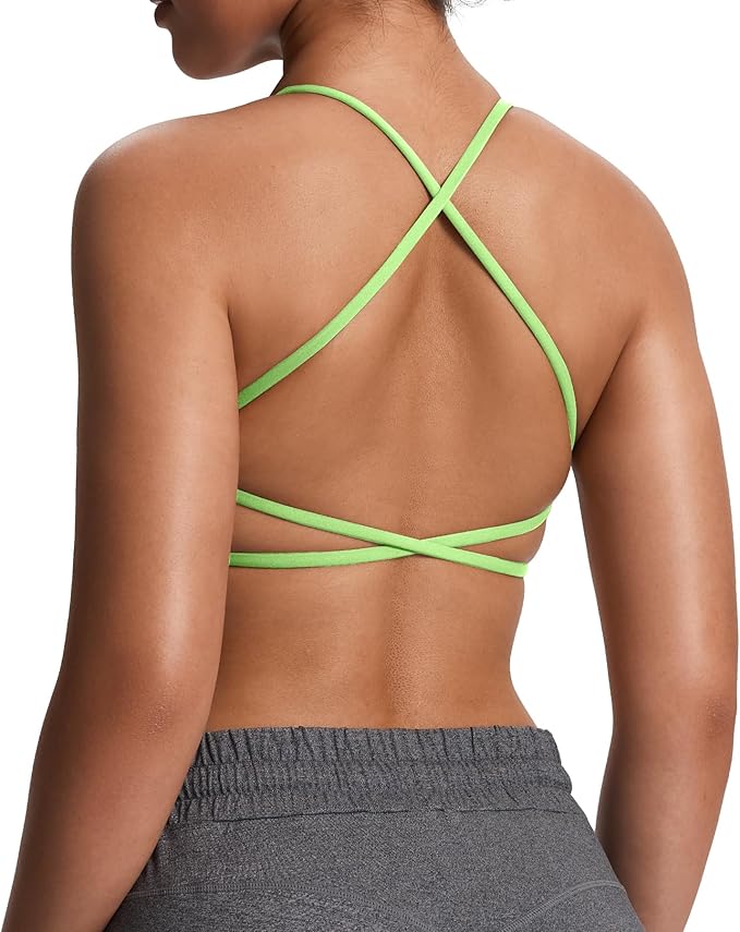 Aoxjox Women's Workout Sports Bras Fitness Trinity Ivy Low Impact Bra Yoga Crop Tank