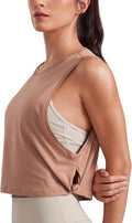 CRZ YOGA Pima Cotton Large Armhole Tank Tops for Women - Workout Sport Athletic Yoga Running Gym Loose Crop Sleeveless Shirts