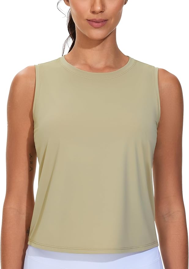 Dragon Fit Womens Ice Silk Workout Tank Tops Sleeveless Cropped Yoga Shirt for Running Gym Summer