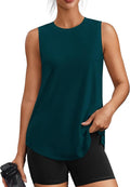 PINSPARK Workout Tops for Women Sleeveless Athletic Tank Tops UPF 50+ Running Tanks with Side Slits Loose Fit Gym Yoga Shirt