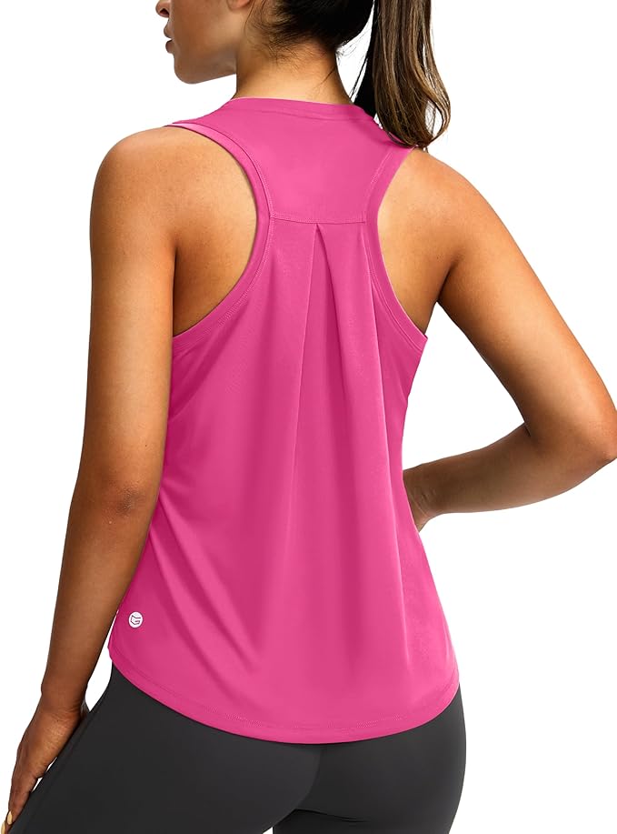 Women's Workout Tops Racerback Athletic Tank Tops Sleeveless Loose Fit Yoga Running Gym Shirts for Women