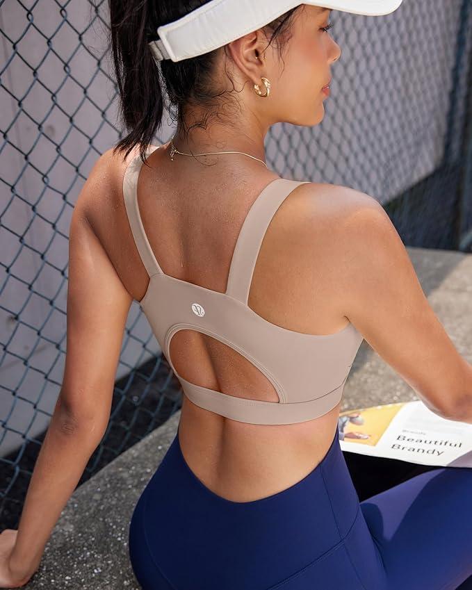 RUNNING GIRL High Impact Sports Bras for Women,Racerback Running Bra Workout Crop Tank Tops Longline Sports Bra Push up
