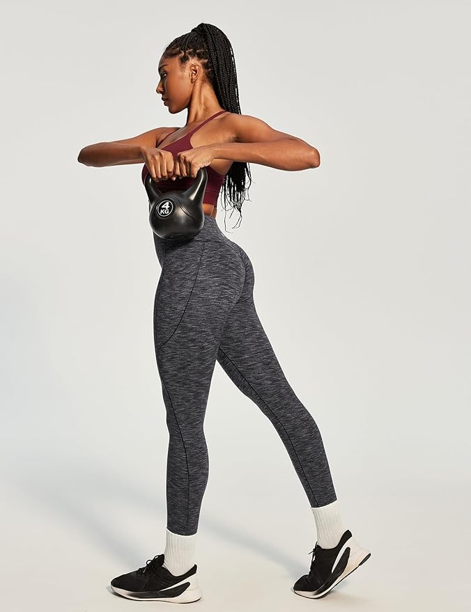 Heathyoga Scrunch Butt Lifting Leggings with Pockets for Women Tummy Control Compression Leggings No Front Seam Yoga Pants