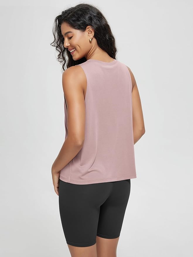 ODODOS 3-Pack Loose Tank Tops for Women Sleeveless Gym Athletic Workout Tops Yoga Shirts