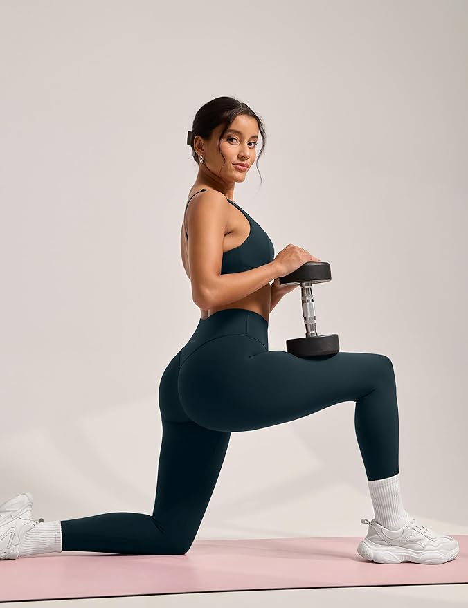 INGIA Womens High Waist No Front Seam Scrunch Butt Leggings Workouts 25 Inches V-Back Scrunch Booty Gym Yoga Pants