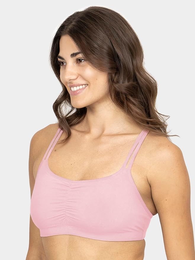 Fruit of the Loom Women's Spaghetti Strap Cotton Sports Bra - All-Day Comfort & Easy Movement