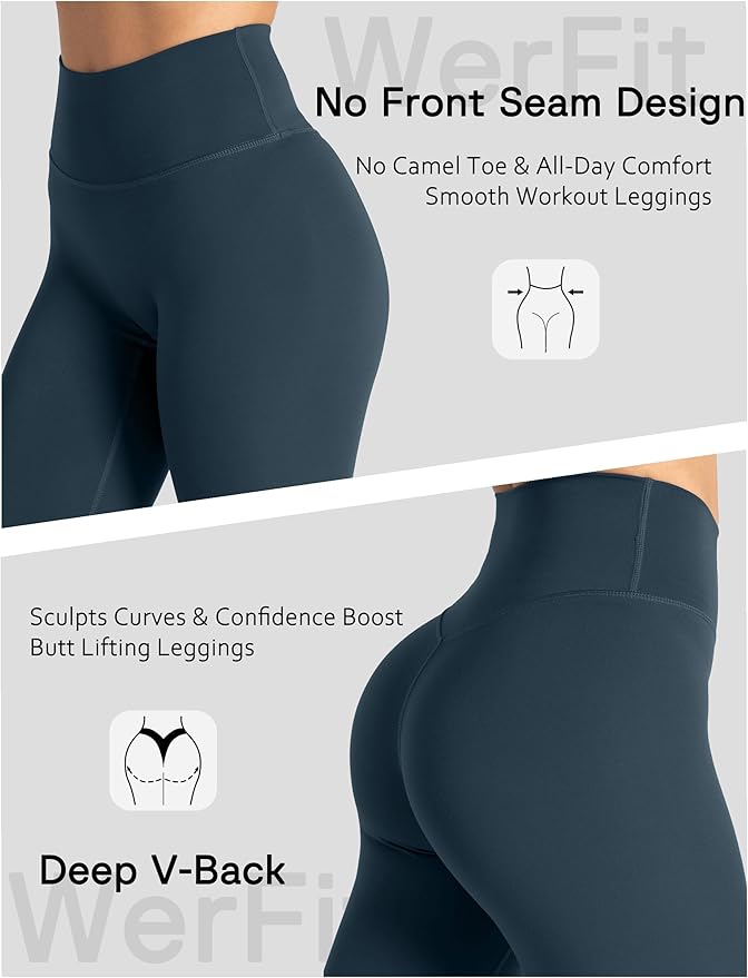 Unthewe Naked-Feel No Front Seam Leggings for Women - High Waisted Buttery Soft Workout Yoga Pants 25"