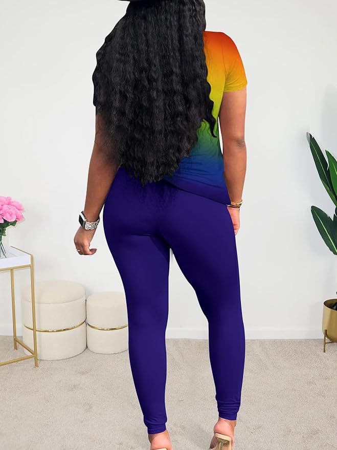 Lounge Sets for Women 2 Piece Summer Casual Jogger Workout Outfits Short Tops Long Pant Sweat suit leggings set