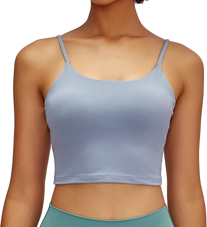 Lemedy Women Padded Sports Bra Fitness Workout Running Shirts Yoga Tank Top