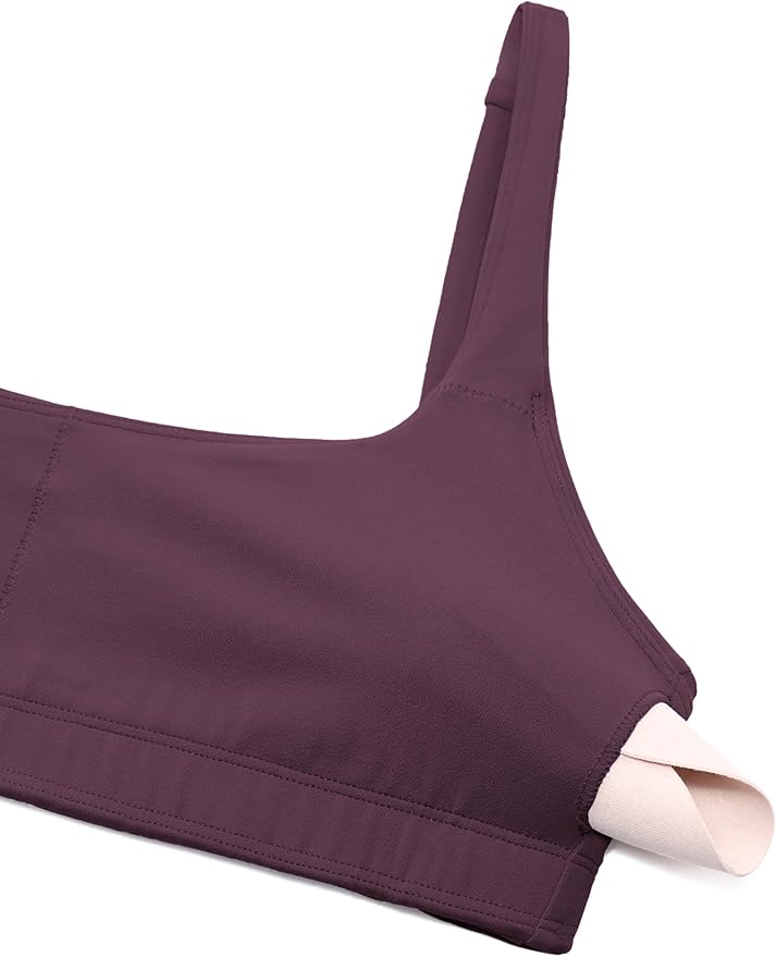 CRZ YOGA Butterluxe Square Neck Spaghetti Strap Sports Bras for Women - Low Coverage Yoga Wireless Padded Cami Crop Top