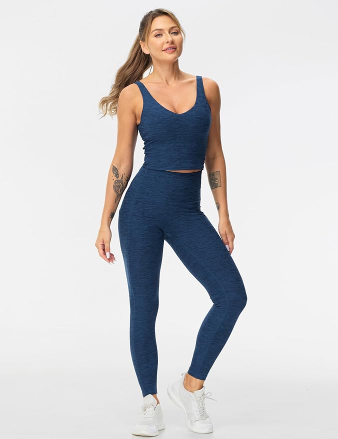 THE GYM PEOPLE Thick High Waist Yoga Pants with Pockets, Tummy Control Workout Running Yoga Leggings for Women