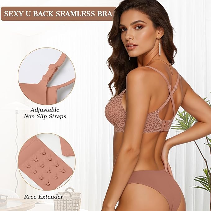 OEAK Womens Wireless Jelly Bras Comfortable Push Up Bra No Underwire Gel Bra Full Support Lift Everyday Seamless Tshirt Bras