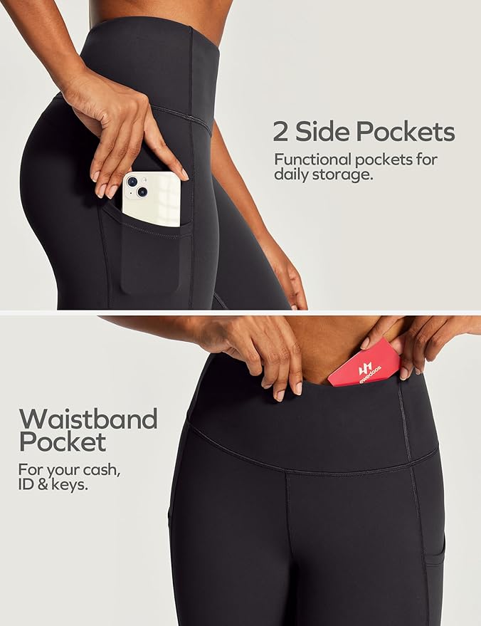 Ewedoos Capri Leggings for Women High Waisted Yoga Pants with Pockets for Women Tummy Control Workout Leggings Yoga Capris