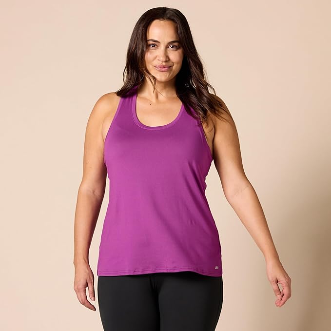 Amazon Essentials Women's Active Quick Dry Tech Stretch Racerback Scoop Neck Tank Top, Multipacks