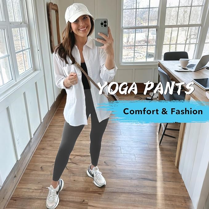 MOREFEEL Leggings with Pockets for Women, High Waisted Tummy Control Workout Hip Lift Yoga Pants Activewear