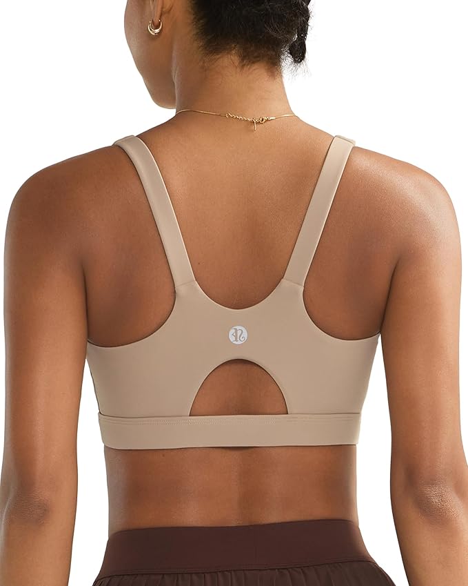 RUNNING GIRL Sports Bra for Women High Support, Molded Cup High Impact Sports Bras for Women with Sewn in Pads