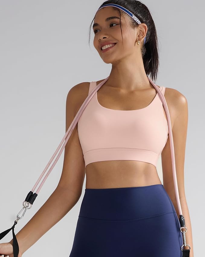 RUNNING GIRL Sports Bra for Women High Support, Molded Cup High Impact Sports Bras with Sewn in Pads Workout Running Bra