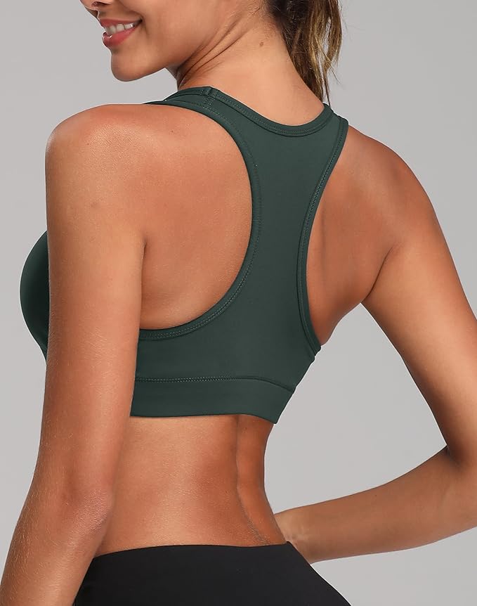 Oalka Women's Racerback Sports Fitness Support Workout Running Bras