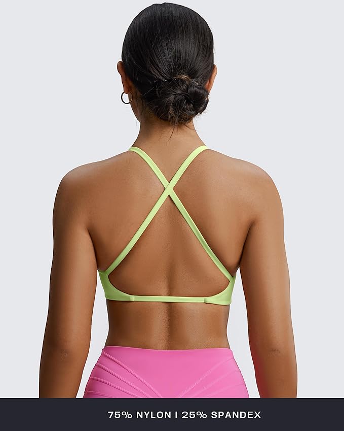 Aoxjox Women's Workout Sports Bras Fitness Metamorph Sienna Twist Bra Yoga Crop Tank