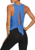 Bestisun Workout Tank Tops Open Back Yoga Exercise Shirts Tie Back Athletic Clothes for Women
