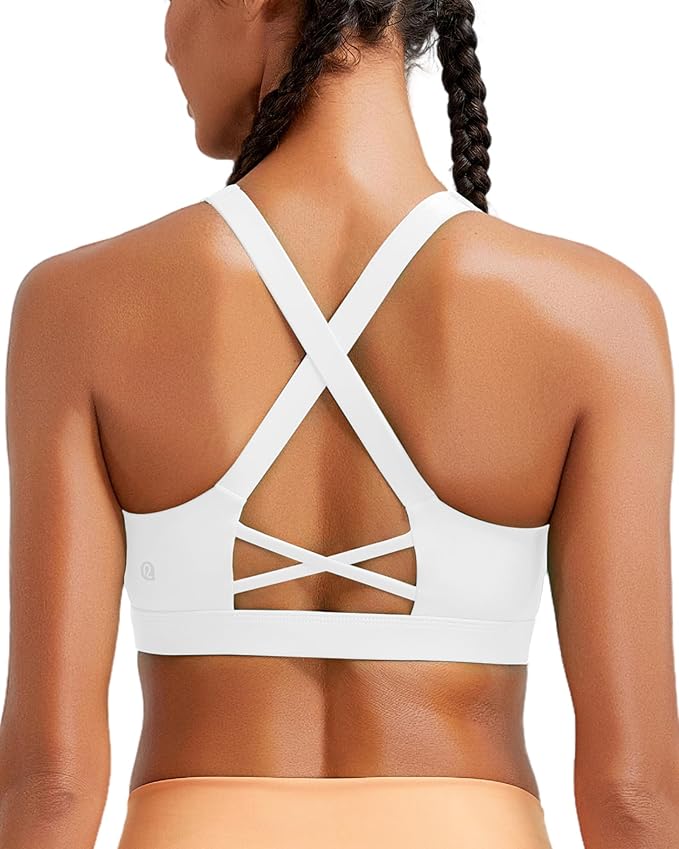 RUNNING GIRL Sports Bra for Women, Molded Cup High Impact Sports Bras for Women with Sewn in Pads
