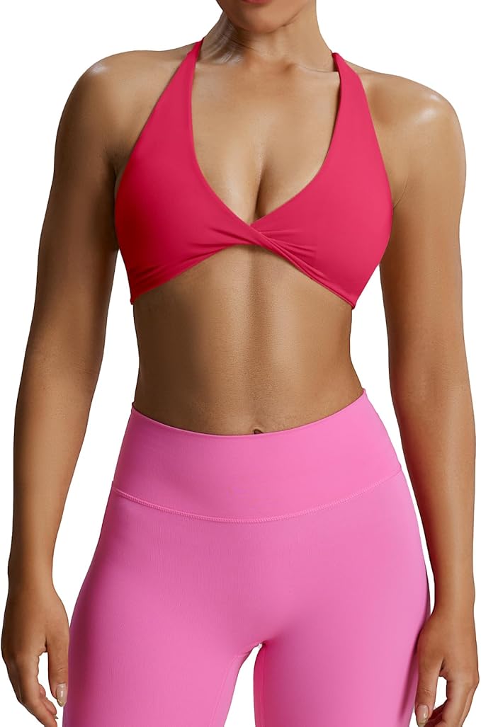 Aoxjox Women's Workout Sports Bras Fitness Metamorph Sienna Twist Bra Yoga Crop Tank
