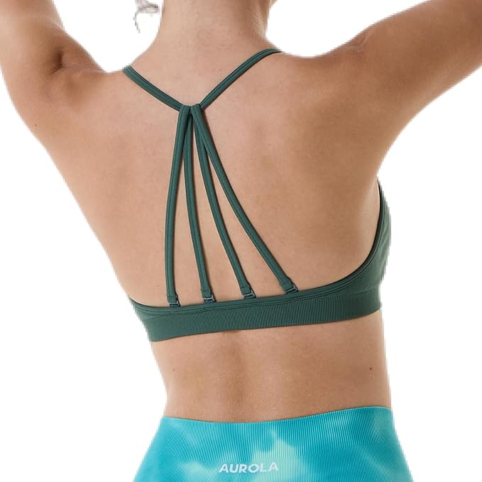 AUROLA Mercury Workout Sports Bras Women Athletic Removable Padded Backless Strapy Minimal Crop Top